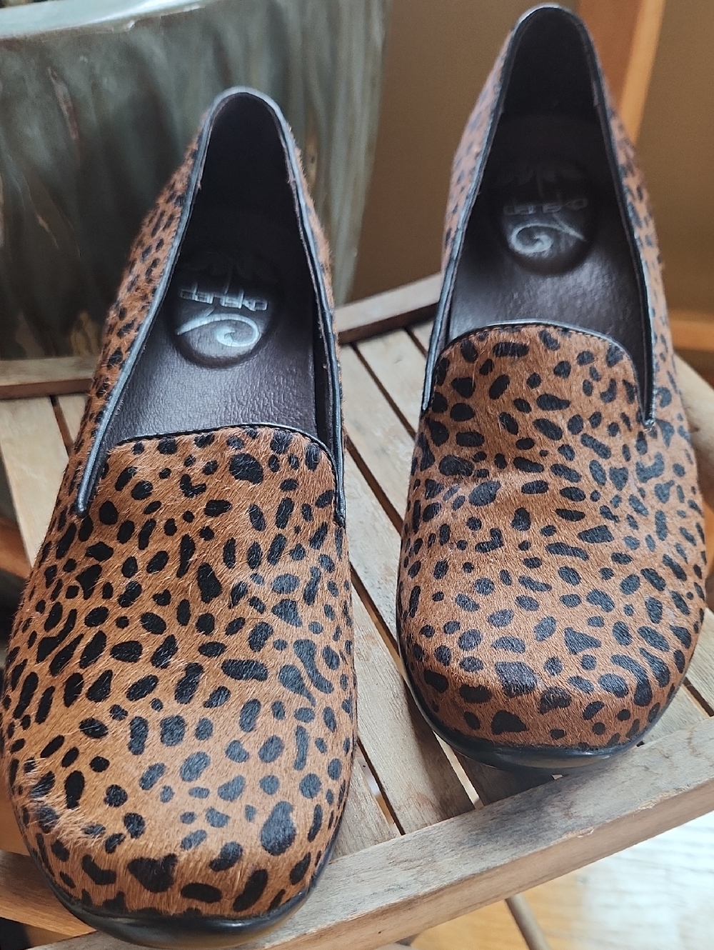 Dansko Leopard Print "Olivia" Slip-On Loafers Sz 40 (9.5-10)
